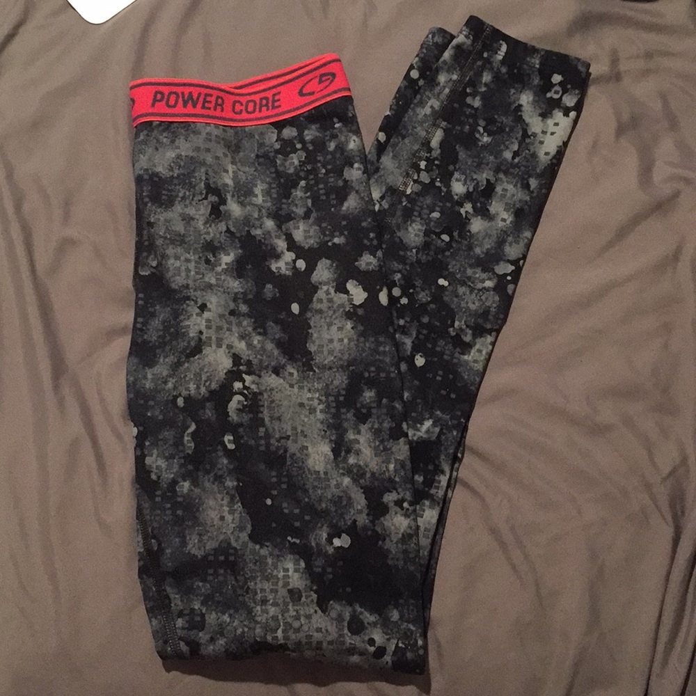 Champion Power Core Leggings w/ Pink Band //Size-M